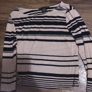 Beige with black striped crop top